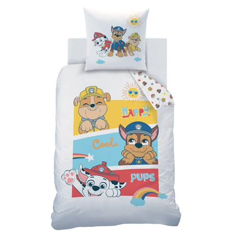 Parure de lit imprimée 100% coton, pat patrouille happy Blanc 3 - vertbaudet enfant 