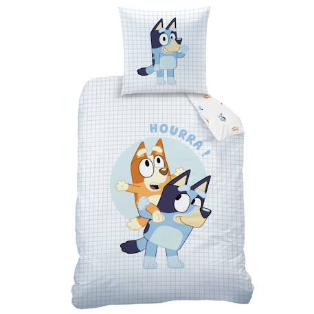 Parure de lit imprimée 100% coton, bluey hourra Bleu 3 - vertbaudet enfant 