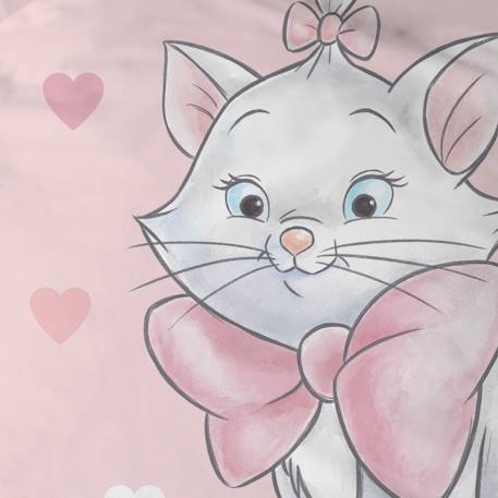 Parure de lit imprimée 100% coton, disney home les aristochats love Rose 5 - vertbaudet enfant 