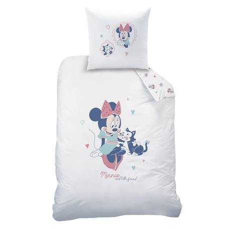 Parure de lit imprimée 100% coton, disney home minnie little friend Blanc 3 - vertbaudet enfant 