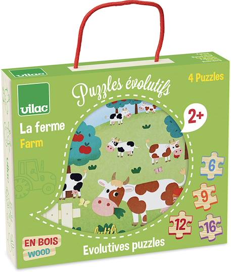 4 puzzles évolutifs ferme Vert 1 - vertbaudet enfant 
