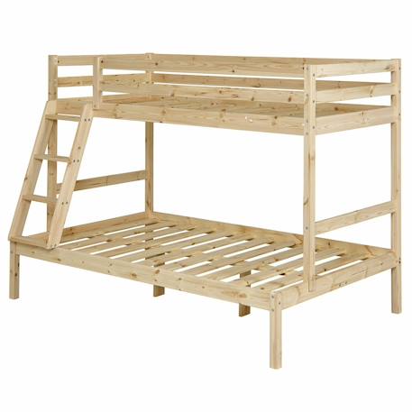 Lit superposé bois massif julian Blanc+Bois naturel 8 - vertbaudet enfant 