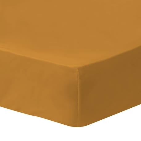 Drap-housse uni en coton, coton lavé Blanc+Bleu nuit+Bleu orage+Caramel+Chocolat+Lichen+Lie de vin+Lin+Miel+Nude+Terre cuite 10 - vertbaudet enfant 