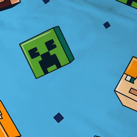 Parure de lit imprimée 100% coton, minecraft update Bleu nuit 6 - vertbaudet enfant 