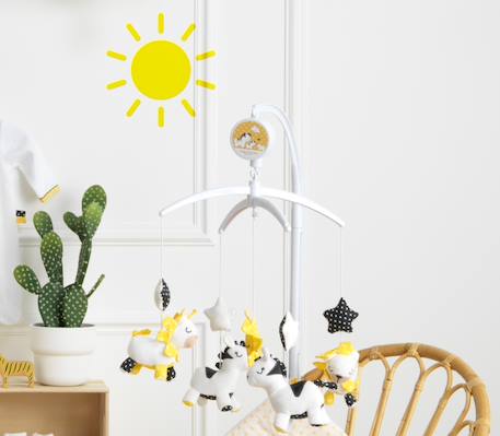 Mobile musical en velours - pluche et pompon Blanc 3 - vertbaudet enfant 