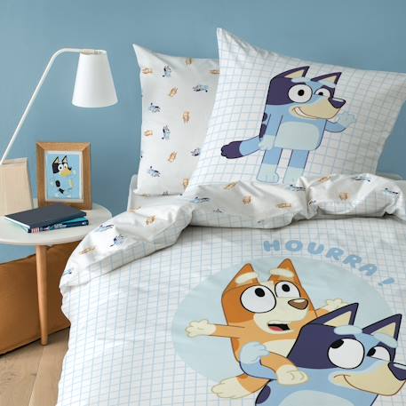 Parure de lit imprimée 100% coton, bluey hourra Bleu 1 - vertbaudet enfant 