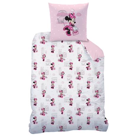 Parure de lit imprimée 100% coton, disney home minnie shopping Rose 4 - vertbaudet enfant 