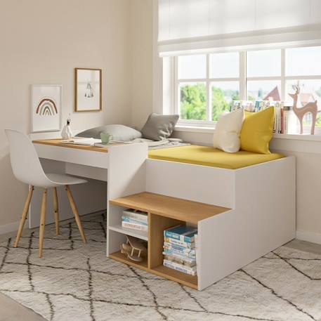Lit combiné avec bureau boruto Blanc et noisette 6 - vertbaudet enfant 