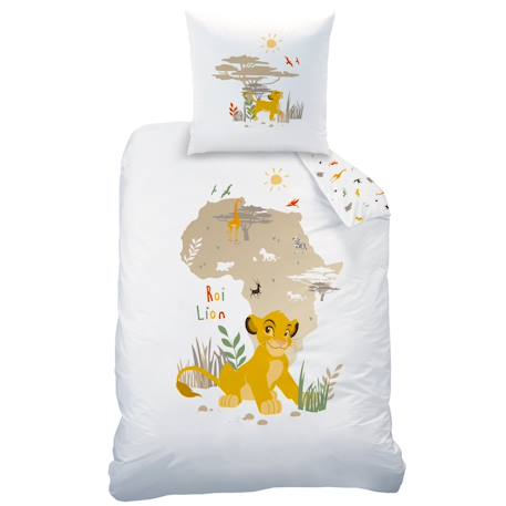 Parure de lit imprimée 100% coton, disney home le roi lion brousse Blanc 3 - vertbaudet enfant 