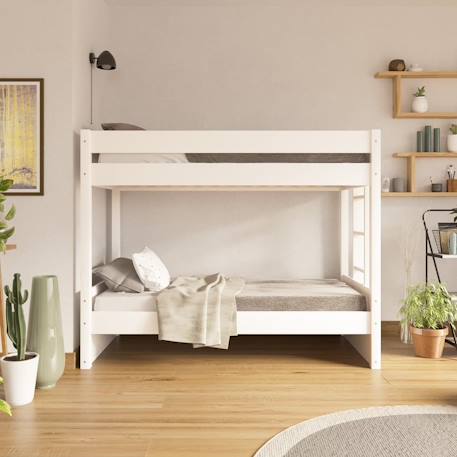 Lit superposé bois massif elora Blanc+Bois naturel 1 - vertbaudet enfant 