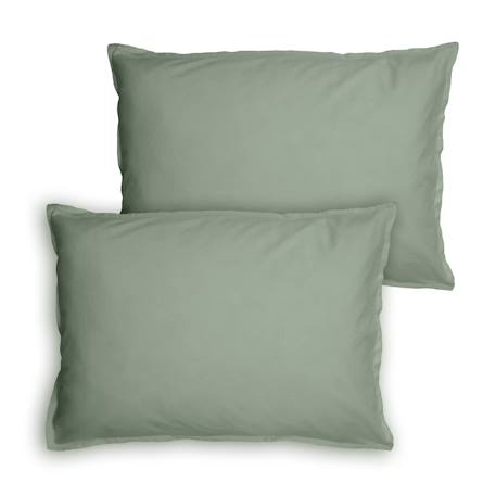 Set de 2 taies d'oreiller unies à volant, coton lavé Anthracite+Blanc+Bleu nuit+Caramel+Lichen+Lie de vin+Lin+Miel+Nude+Terre cuite 25 - vertbaudet enfant 