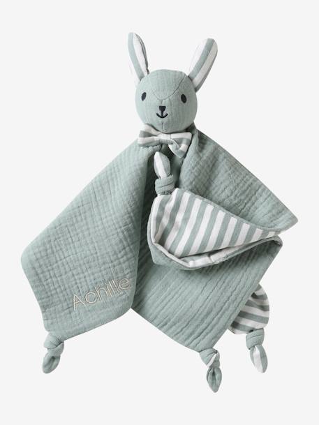 Doudou personnalisable en gaze de coton bio vert sauge 6 - vertbaudet enfant 