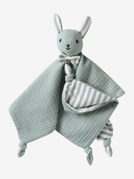 Doudou personnalisable en gaze de coton bio vert sauge 3 - vertbaudet enfant 