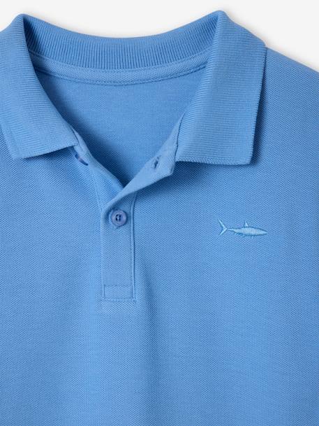 Polo garçon manches courtes broderie poitrine blanc+bleu+jaune pâle+kaki clair+MARINE+terracotta 6 - vertbaudet enfant 