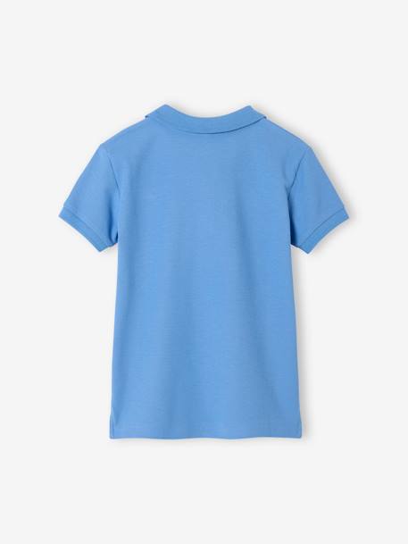 Polo garçon manches courtes broderie poitrine blanc+bleu+jaune pâle+kaki clair+MARINE+terracotta 5 - vertbaudet enfant 