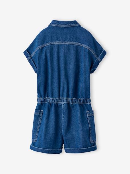 Combishort en jean fille bleu moyen 2 - vertbaudet enfant 
