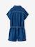 Combishort en jean fille bleu moyen 2 - vertbaudet enfant 