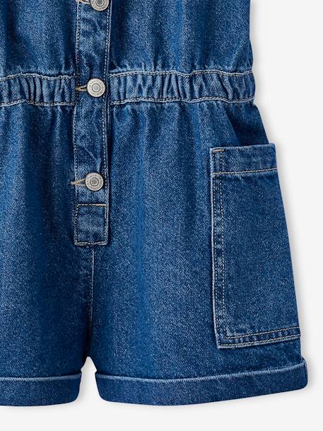 Combishort en jean fille bleu moyen 4 - vertbaudet enfant 