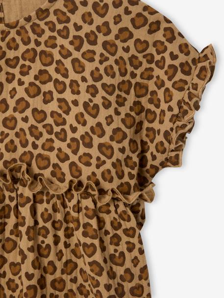 Blouse imprimée en gaze de coton fille beige+bleu grisé+vanille 3 - vertbaudet enfant 