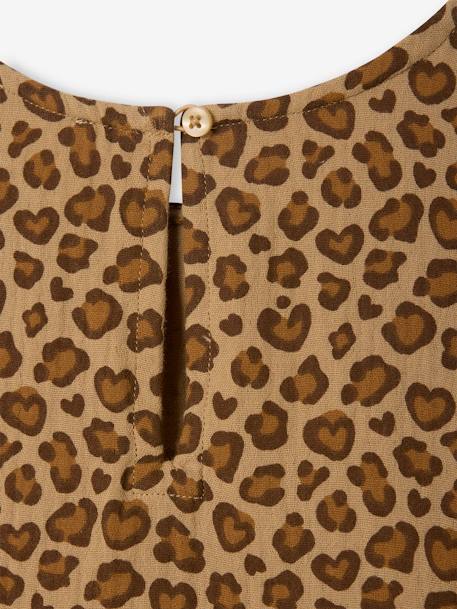 Blouse imprimée en gaze de coton fille beige+bleu grisé+vanille 4 - vertbaudet enfant 