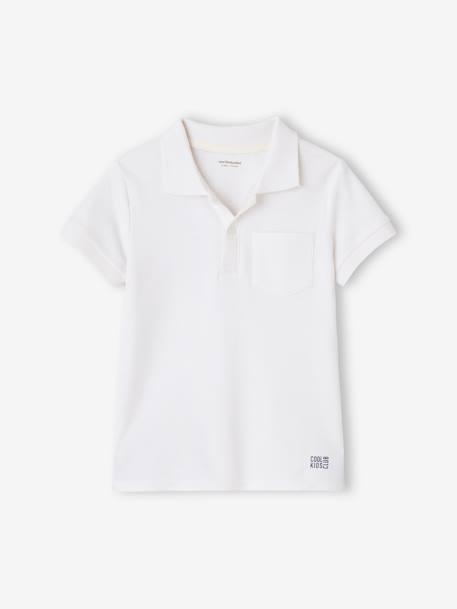 Lot de 2 polos garçons en maille piquée blanc 3 - vertbaudet enfant 