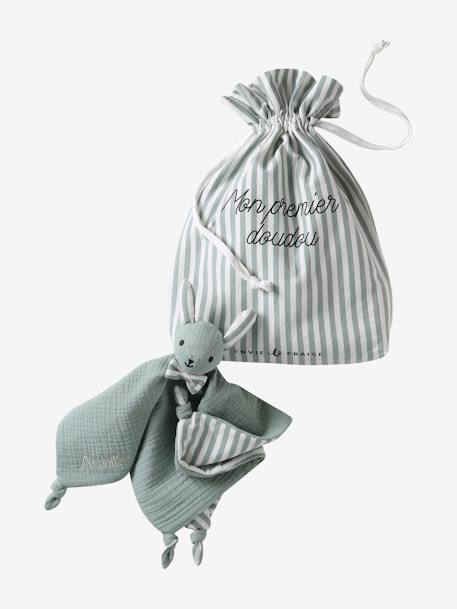 Doudou personnalisable en gaze de coton bio vert sauge 4 - vertbaudet enfant 