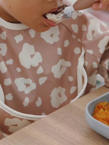 Bavoir à manches évolutif 2 en 1 Playful beige+blush+vert sauge 12 - vertbaudet enfant 