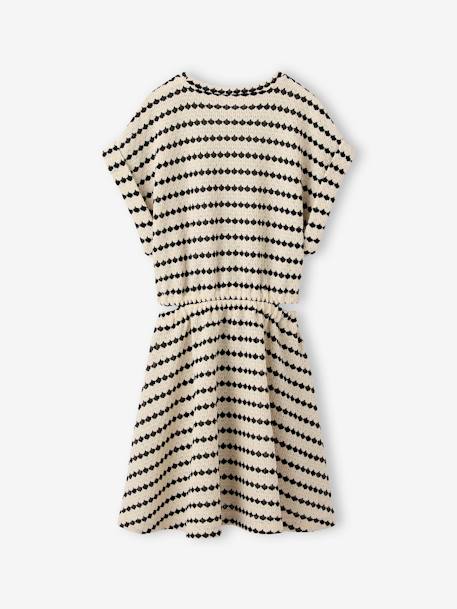 Robe maille fantaisie fille ajourée côtés rayé noir 3 - vertbaudet enfant 