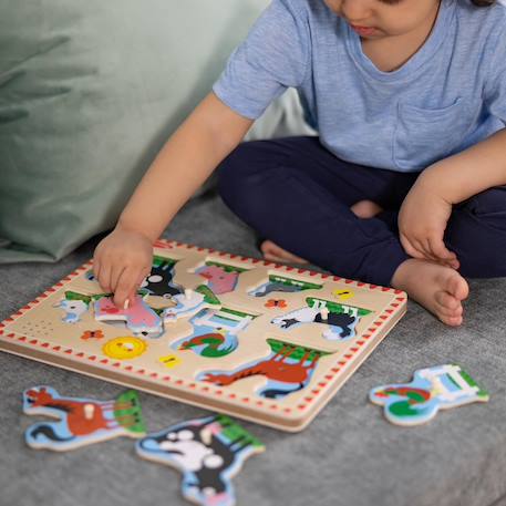 Puzzle sonore animaux de la ferme Rouge 4 - vertbaudet enfant 