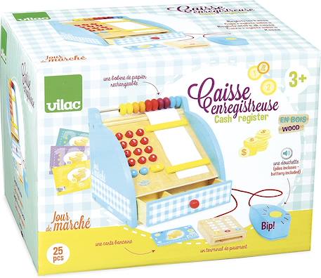 Caisse enregistreuse en bois Bleu 2 - vertbaudet enfant 