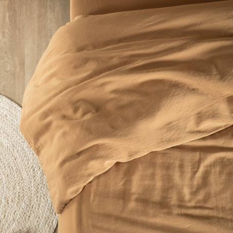 Housse de couette satin de coton bio lavé 1 personne Ambre+Blanc craie+Cyprès+Lin+Peach+Tilleul 1 - vertbaudet enfant 