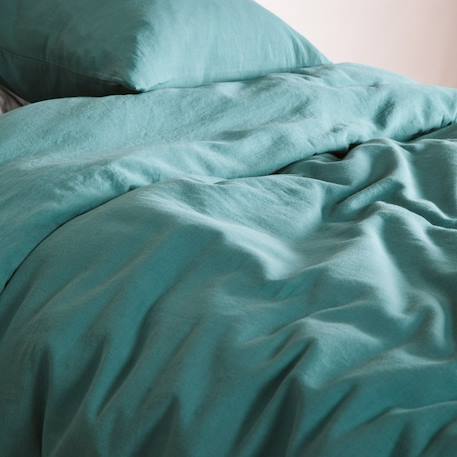 Housse de couette 1 personne pur coton bio Blanc+Bleu nuit+Ecru+Eucalyptus+Gris tourterelle+Rose nude+Terracotta 21 - vertbaudet enfant 
