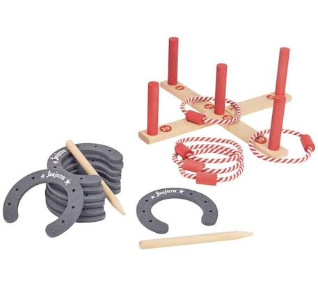 Jeu de lancer en bois Rouge 1 - vertbaudet enfant 