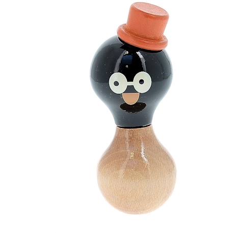 Hochet maracas rené le pingouin Noir 1 - vertbaudet enfant 