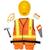 Déguisement de chef de chantier Orange 2 - vertbaudet enfant 