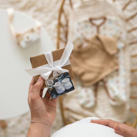 Chaussons naissance pour annoncer la grossesse Blanc 2 - vertbaudet enfant 