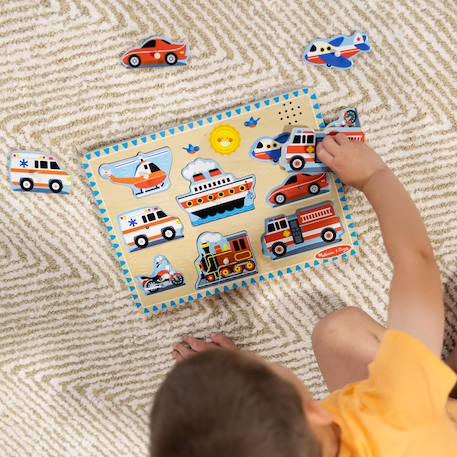 Puzzle sonore véhicules Bleu 5 - vertbaudet enfant 