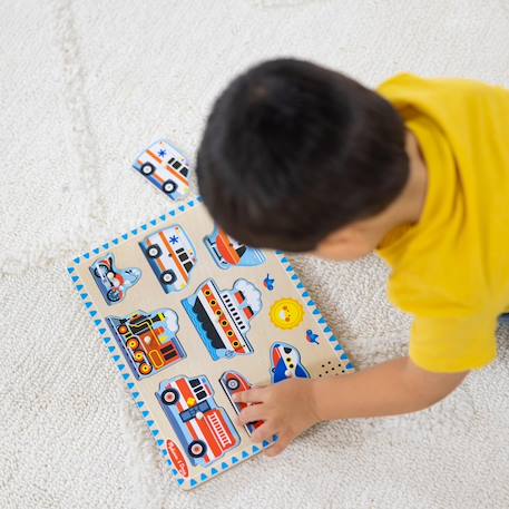 Puzzle sonore véhicules Bleu 2 - vertbaudet enfant 