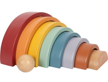 Arc-en-ciel en bois safari Beige 1 - vertbaudet enfant 