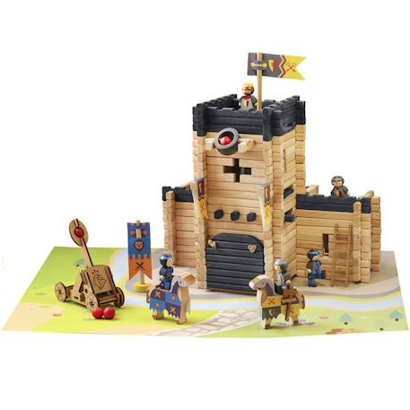 Château fort et catapulte 270 pcs Beige 1 - vertbaudet enfant 