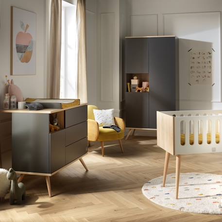 Armoire 3 portes 1 niche - boreale Gris+Orange 3 - vertbaudet enfant 