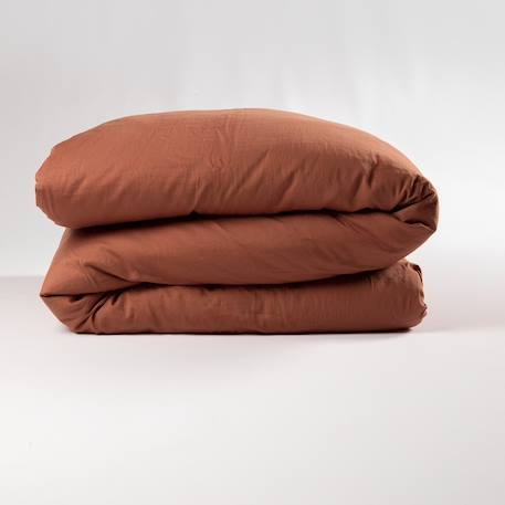 Housse de couette 1 personne pur coton bio Blanc+Bleu nuit+Ecru+Eucalyptus+Gris tourterelle+Rose nude+Terracotta 38 - vertbaudet enfant 