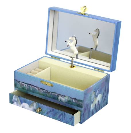 Boîte à bijoux musicale cheval camargue Bleu 2 - vertbaudet enfant 
