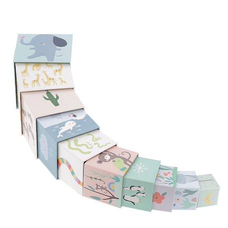 Cubes gigognes animaux du monde Beige 4 - vertbaudet enfant 