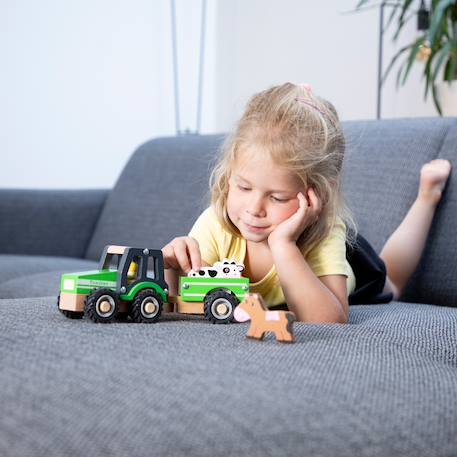 Tracteur avec remorque et animaux Vert 3 - vertbaudet enfant 