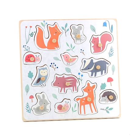 Encastrement en bois animaux de la forêt Beige 2 - vertbaudet enfant 