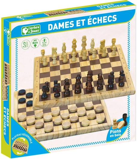 Jeu de dames et d'echecs Beige 2 - vertbaudet enfant 