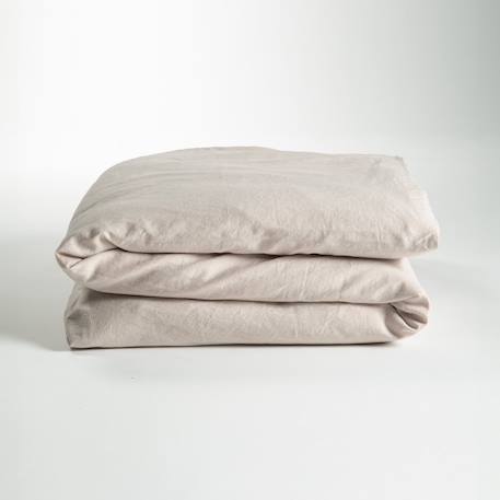 Housse de couette satin de coton bio lavé 1 personne Ambre+Blanc craie+Cyprès+Lin+Peach+Tilleul 20 - vertbaudet enfant 