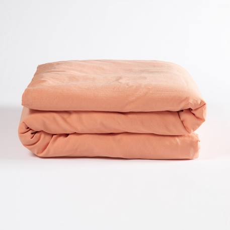 Housse de couette satin de coton bio lavé 1 personne Ambre+Blanc craie+Cyprès+Lin+Peach+Tilleul 26 - vertbaudet enfant 