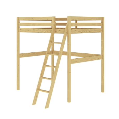 Lit mezzanine 2 places bois massif aaron Blanc+Bois 9 - vertbaudet enfant 